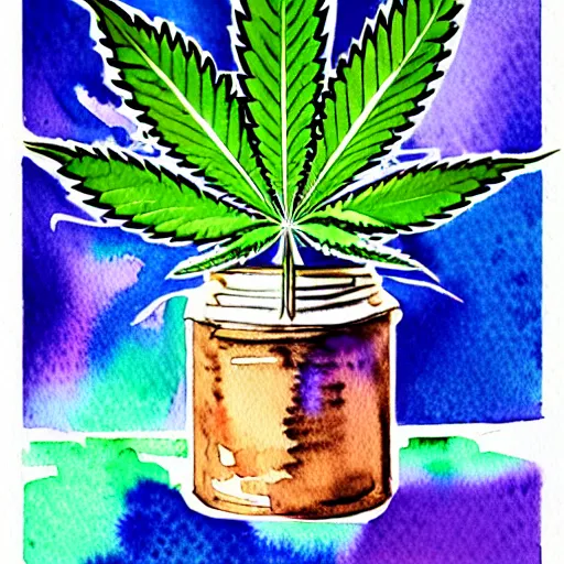 Prompt: pro cannabis poster illustrated watercolor