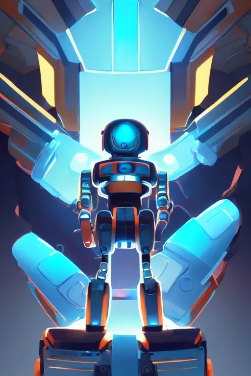 Image similar to metabots medabots medarotto medarot robot minimalist comics, behance hd by jesper ejsing, by rhads, makoto shinkai and lois van baarle, ilya kuvshinov, rossdraws global illumination ray tracing hdr radiating a glowing aura