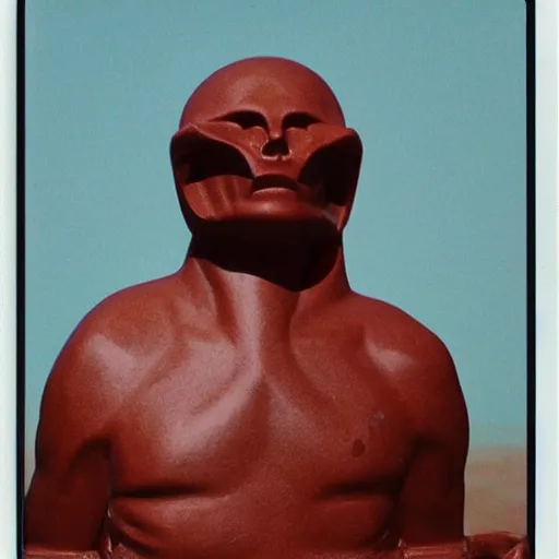 Prompt: polaroid of a mars sculpture