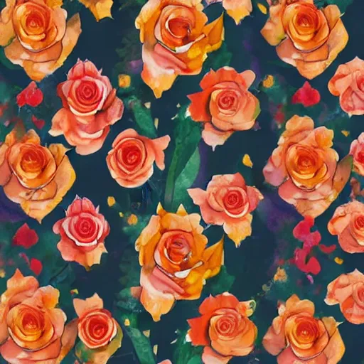 Image similar to watercolor autumn roses
