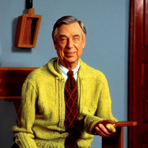 Prompt: stunning awe inspiring mr. rogers horror movie, movie still 8 k hdr atmospheric lighting