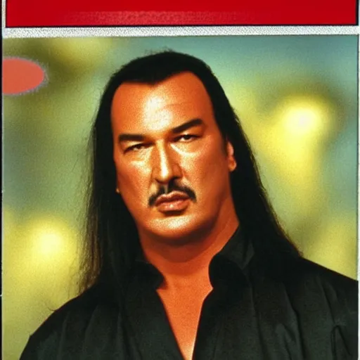 Image similar to Steven Seagal trading card. no text