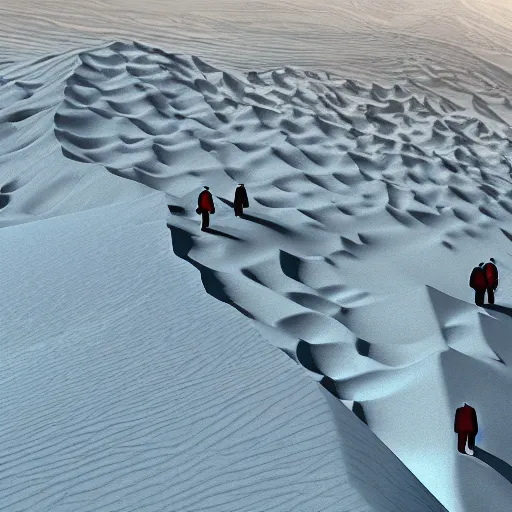 Prompt: people in the three body problem game,desert,pyramid,digital art,high detail,4k