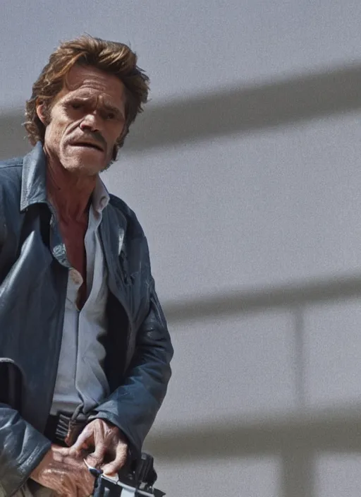 Image similar to film still of Willem Dafoe as Martin Riggs in Lethal Weapon, 4k