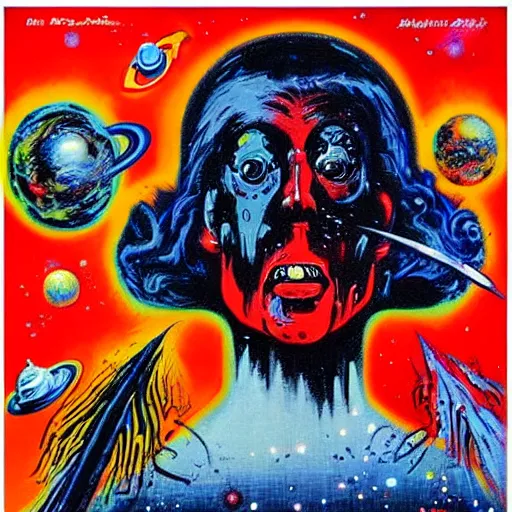 Image similar to space hallucination imagined by the artist basil gogos