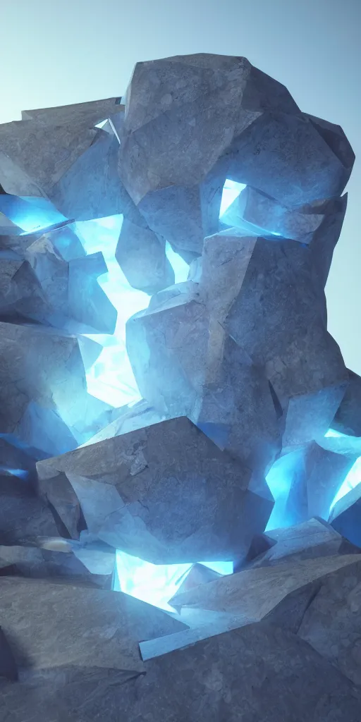 Image similar to sapphire crystal, beeple, octane render, unreal engine