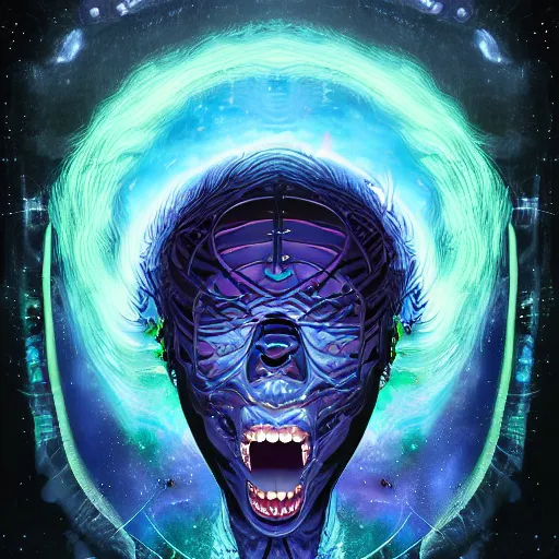 Image similar to dream lord, cosmic horror, digital art