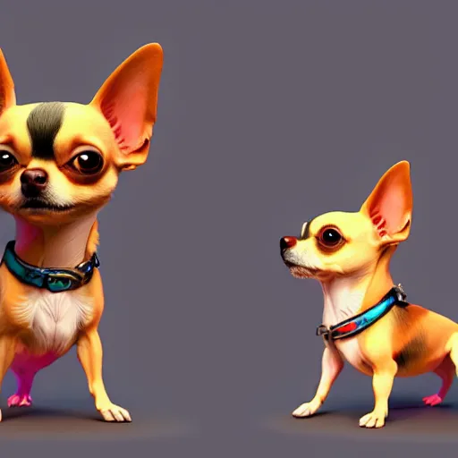 Prompt: an anthropomorphic chihuahua living in an extradimensional reality where it is a god, in the style of wlop, illustration, epic, fantasy, hyper detailed, smooth, unreal engine, sharp focus, ray tracing, physically based rendering, renderman, beautiful