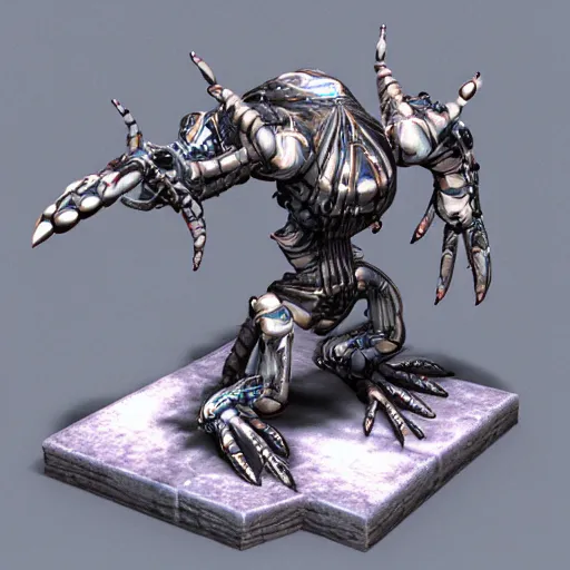 Image similar to 3 d cybernetic bestiary creature scene