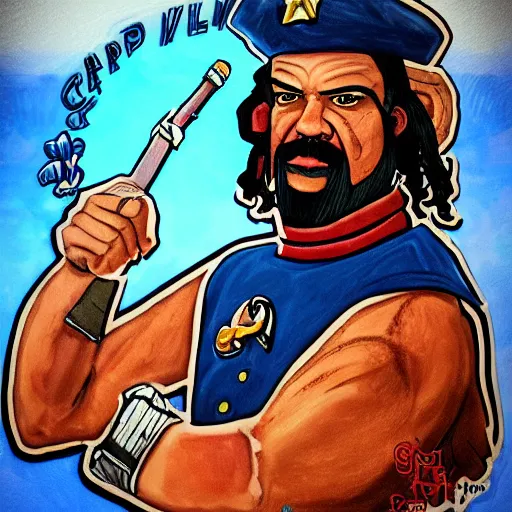 Prompt: a portrait of captain Lou,extremely detailed multiple unique different art styles.