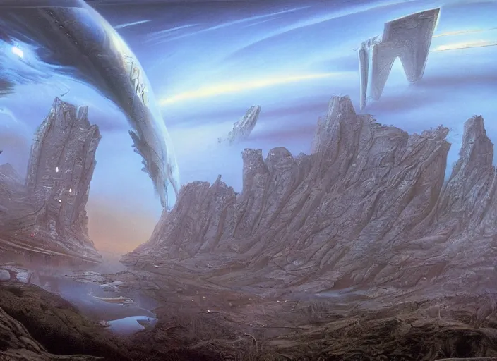 Image similar to matte painting, jim burns