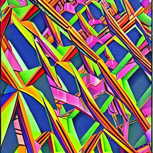 Prompt: mc escher in technicolor