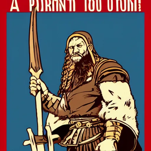 Prompt: a viking propaganda poster, high definition, 1080p