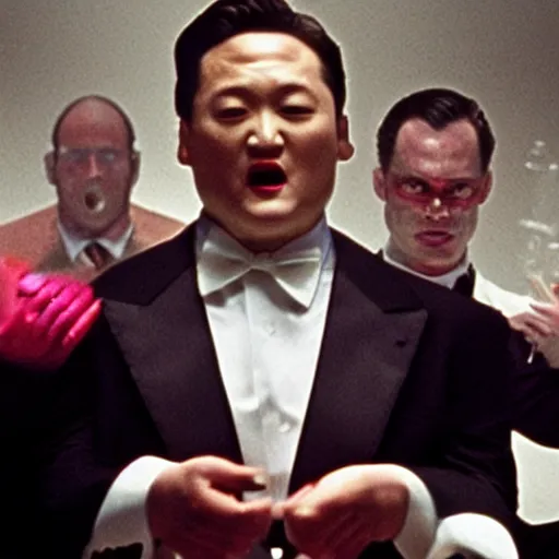 Image similar to psy in american psycho