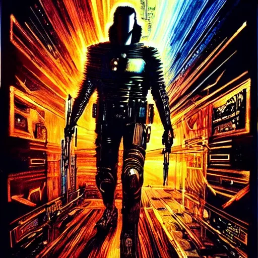 Prompt: keanu reeves as cyberpunk knight, atmospheric lighting, painted, intricate, golden hour, ultra detailed by philippe druillet