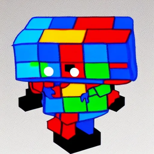 Prompt: cube person