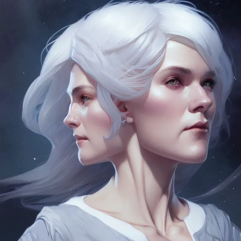 Prompt: gallent whitehaired girl portrait, sci-fi face, elegant, highly detailed, digital painting, artstation, concept art, smooth, sharp focus, illustration, art by artgerm and greg rutkowski and alphonse mucha