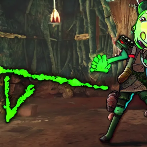 Image similar to pickle rick inside the monster hunter rise game