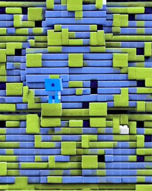 Image similar to alien species of tiny blue humanoids made of blocks, living pixel aliens, minecraft creature, miniscule, small, tiny, noble, elegant, mysterious