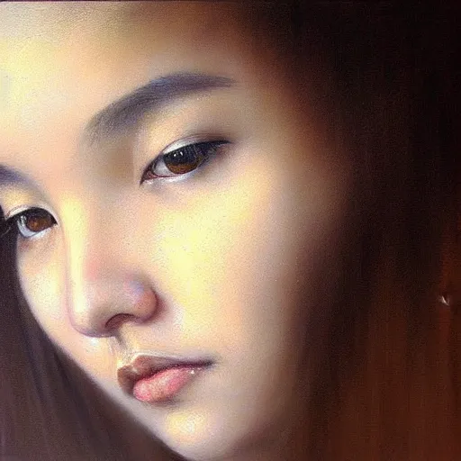 Image similar to beautiful portrait of a kazakh, ( waitress ) girl, by casey baugh,, vladimir kush!!, yasunari ikenaga, yasar vurdem, william oxer