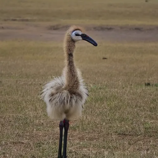 Prompt: HD photo of an ostrich with normal human arms.