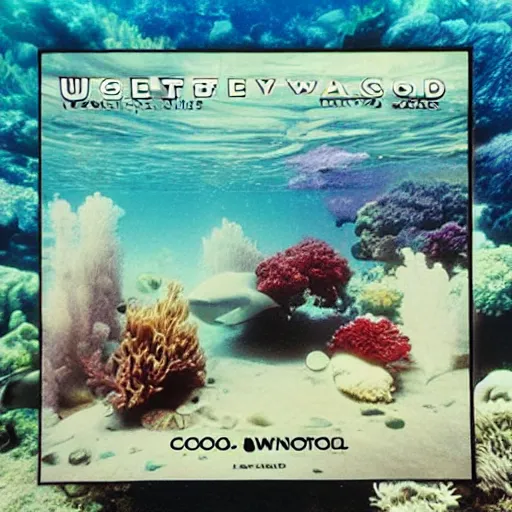 Prompt: underwater photography cool | album artwork, used lp ( 1 9 8 3 )