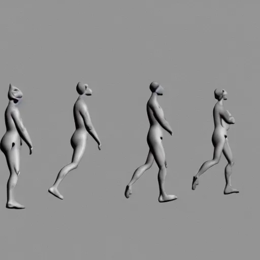 Prompt: 3 d render of the depiction of evolution