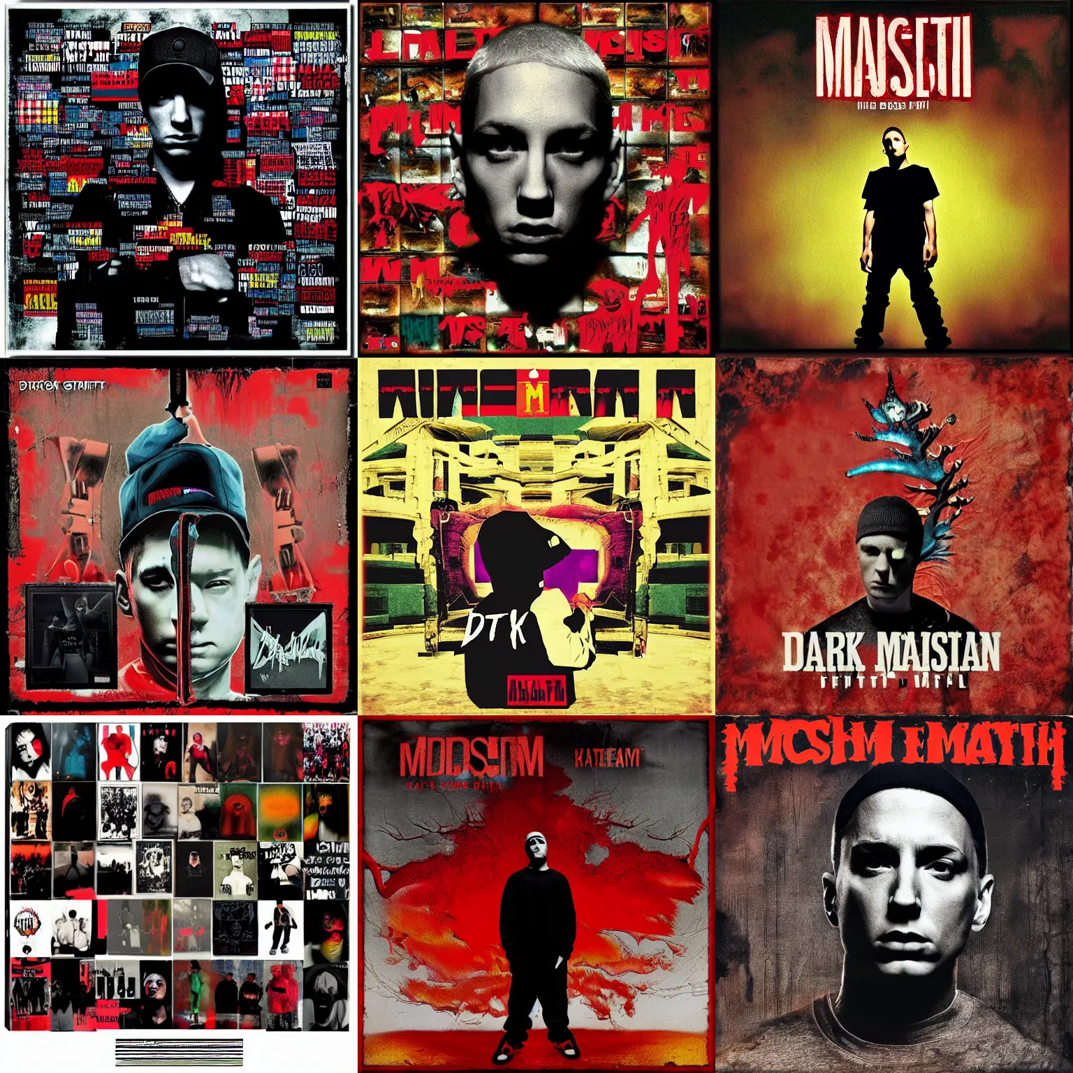 Prompt: eminem album in the style of my dark beautiful twisted fantasy, detailed, discogs