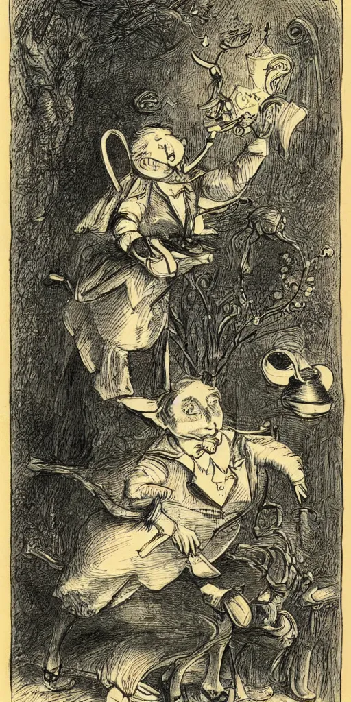 Image similar to Tenniel illustration of Alice in Wonderland Lewis Carrol