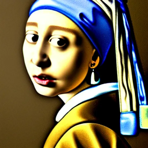 Image similar to portrait of cookie monster as girl with pearl earring