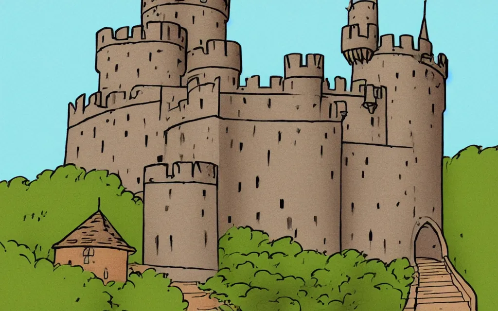 Image similar to a boring old castle illustration