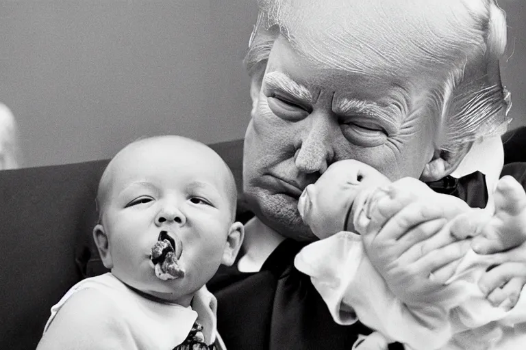 Image similar to donald trump eating a baby