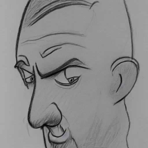 Image similar to milt kahl pencil sketch of adolf hitler