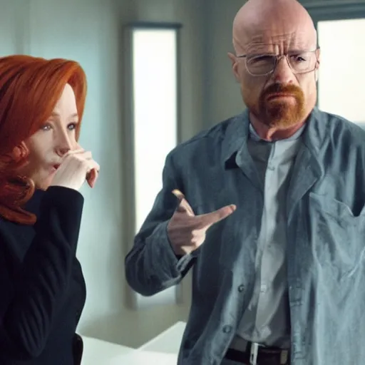 Image similar to dana scully arguing with walter white