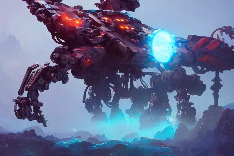 Image similar to scorcher machine mecha animal beast robot of horizon forbidden west horizon zero dawn bioluminiscence, behance hd by jesper ejsing, by rhads, makoto shinkai and lois van baarle, ilya kuvshinov, rossdraws global illumination