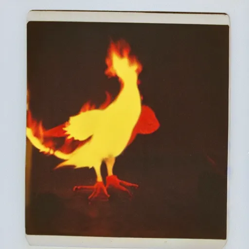 Image similar to 1 9 5 0 s polaroid picture of moltres