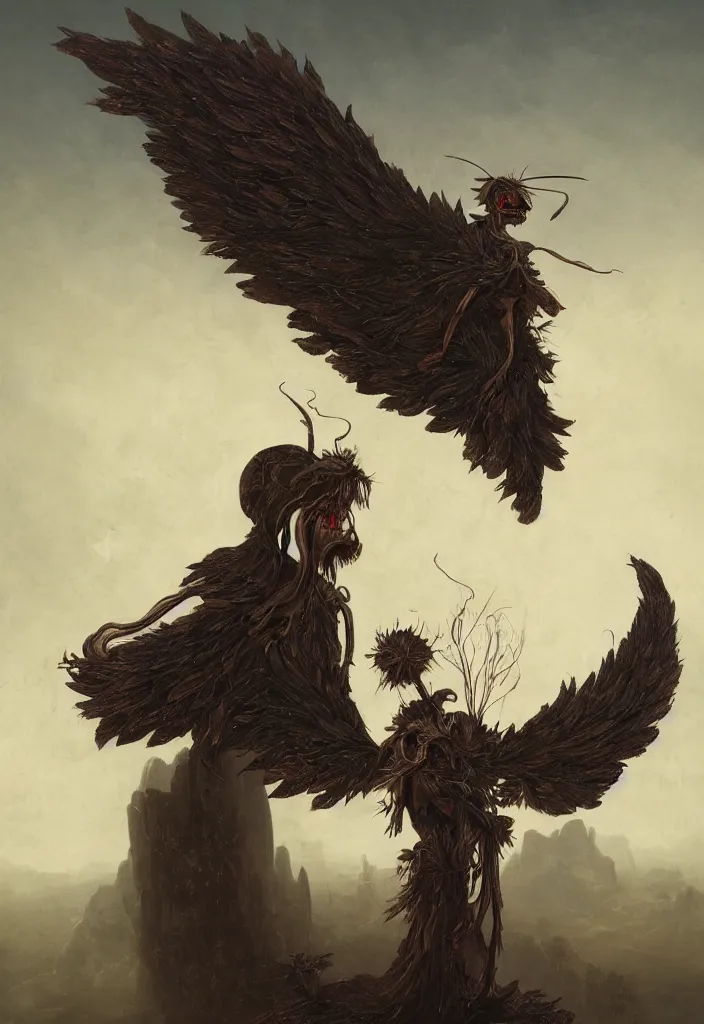 Prompt: a beautiful digital illustration portrait of an anthropomorphic tick as the angel of death by benoit b. mandelbrot, steven belledin, martin johnson heade, lee madgwick, caspar david friedrich, and david rios ferreira. 8 k resolution trending on artstation concept art digital illustration