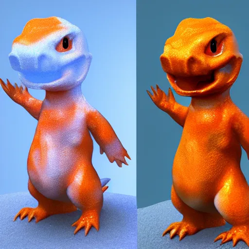 Image similar to ice sculpture of charmander, no coloring, concept art, octane render, unreal engine 5, highly detailed, high quality, 8 k, soft lighting, realistic face, path traced