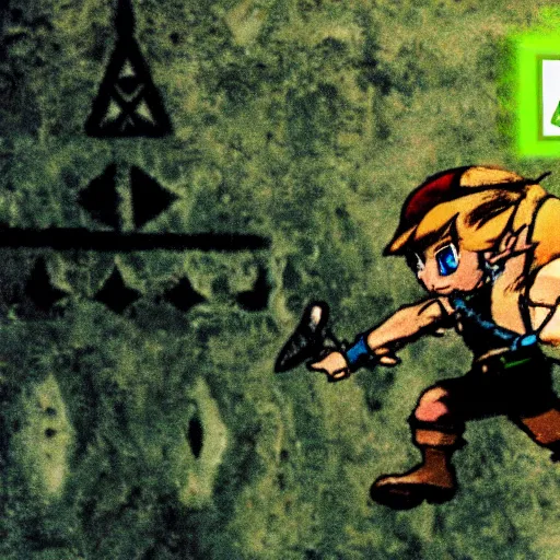Image similar to gopro footage of link running through a dungeon in the original the legend of zelda