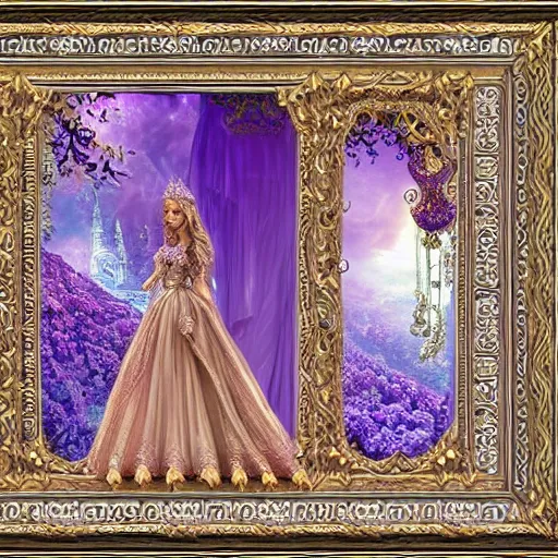 Prompt: princess of amethyst, gorgeous, ornate, intricate, detailed, stunning, framed masterpiece, 4 k