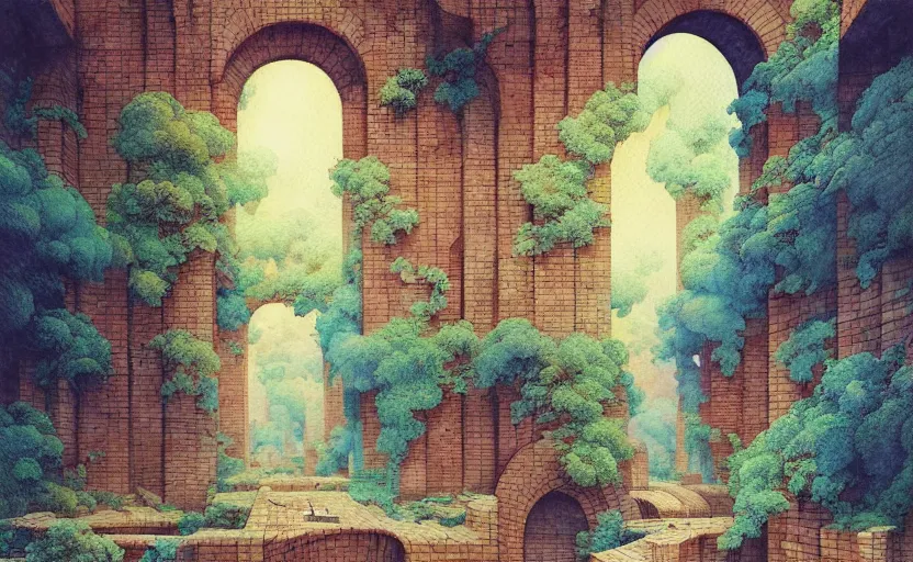 Image similar to tiled room squared waterway, aqueducts, fantasy. intricate, amazing composition, colorful watercolor, by ruan jia, by maxfield parrish, by marc simonetti, by hikari shimoda, by robert hubert, by zhang kechun, illustration, gloomy