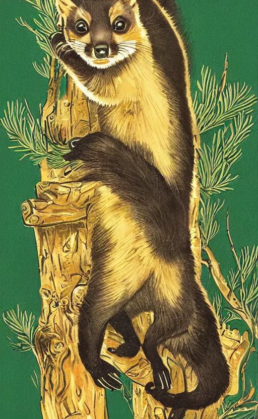 Prompt: pine marten soviet propaganda poster, highly detailed, artistic