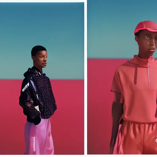 Image similar to realistic photoshooting for a new nike lookbook, color film photography, photo of a woman, photo in style of tyler mitchell, shusei nagaoka, steven meisel, 3 5 mm