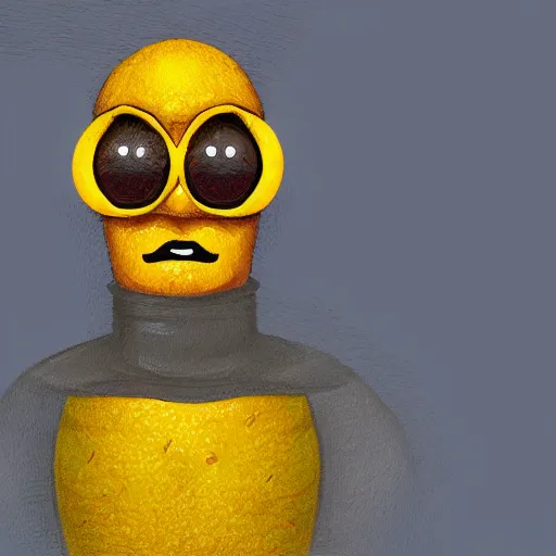 Image similar to a lemon man, digital art