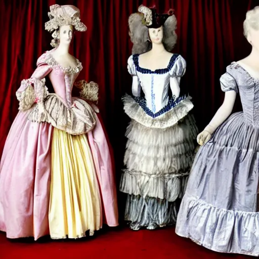 Image similar to plastic dresses of the era of marie-antoinette