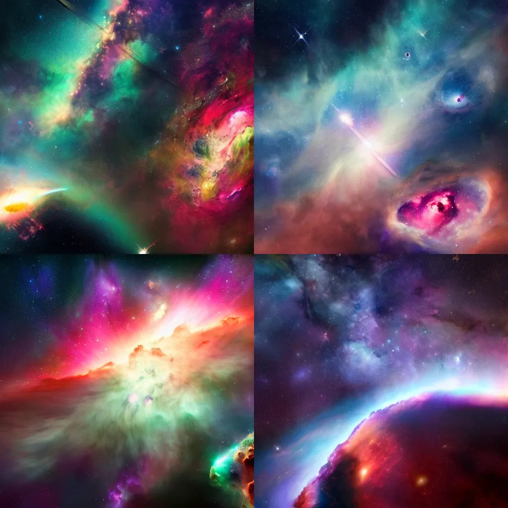 Prompt: a beautiful look at the cosmos and nebulas around, 4k hd artwork, cinematic lighting,