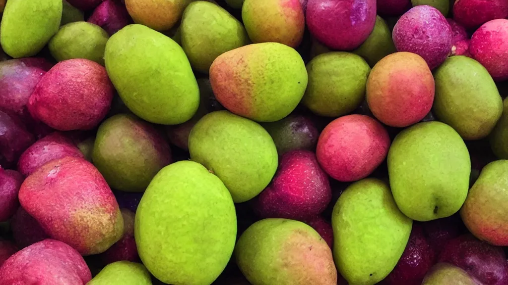 Prompt: alien fruits. Extreme close-up angle.