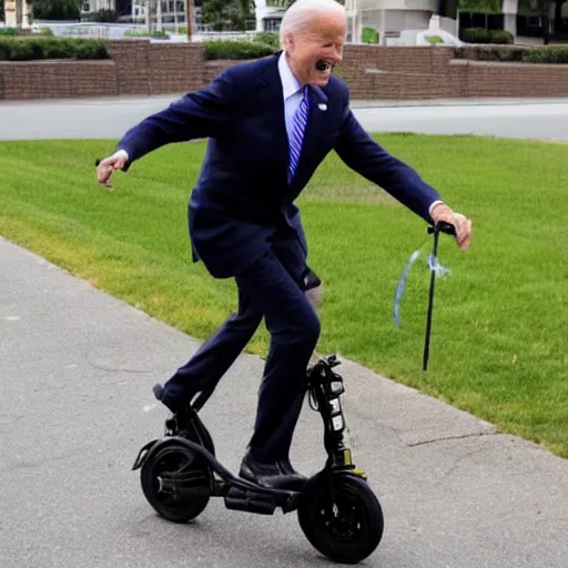 Image similar to biden riding an electric unicycle