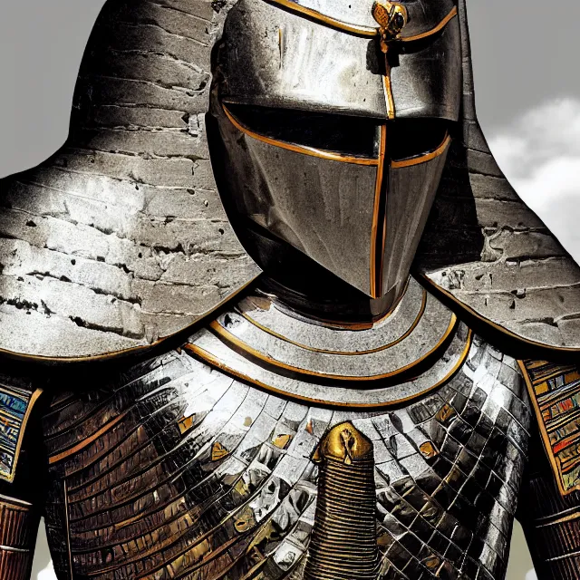 Image similar to a egyptian knight in the style of anti - art hyper detailed photorealistic hd 8 k post - processing high resolution