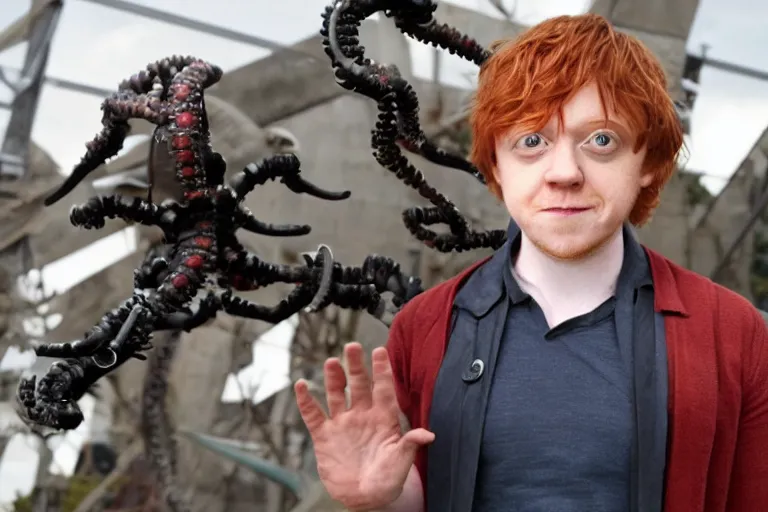 Prompt: Rupert Grint as Dr Octopus